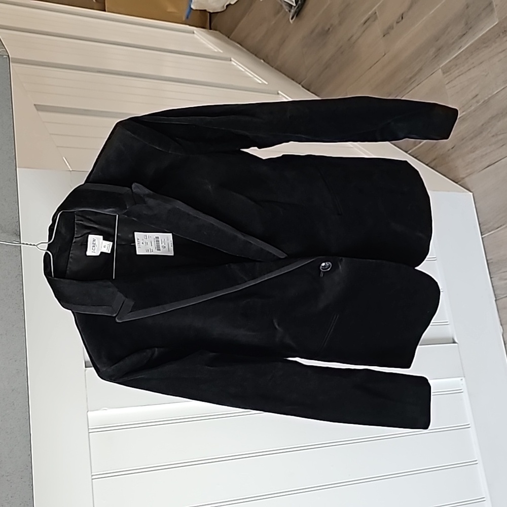 J. Crew black velvet jacket, size 6